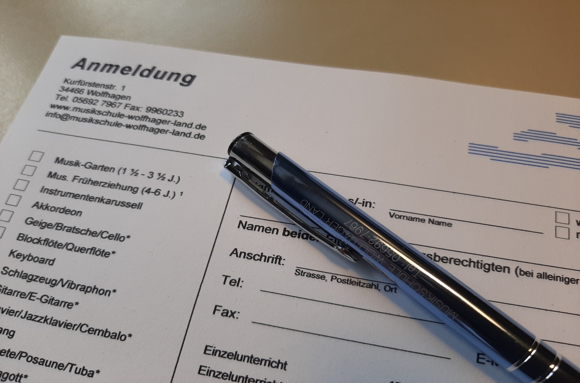 Anmeldung – Musikschule Wolfhager Land
